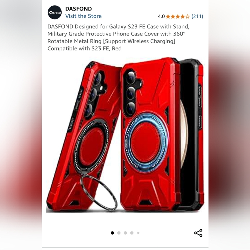 Red Protective Phone Case for Galaxy S23 FE